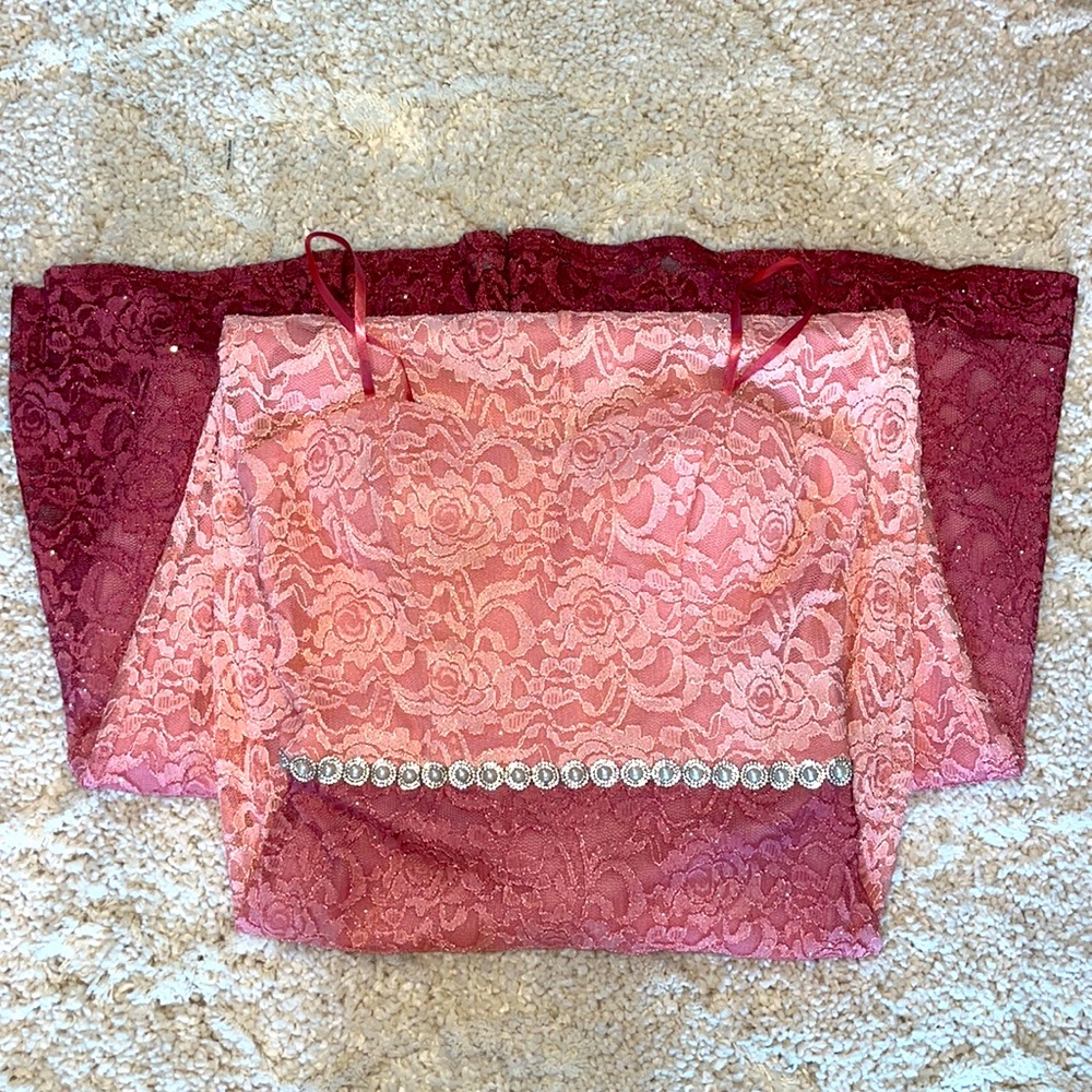 Shimmery lace floral dress
